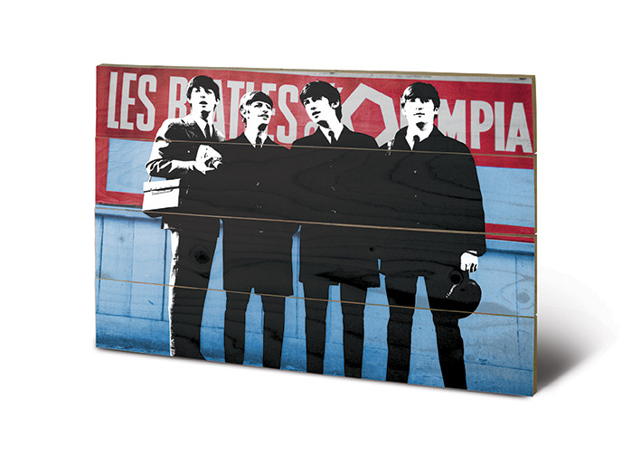 Tavla i trä The Beatles In Paris