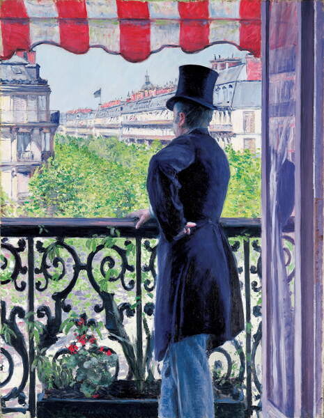 Samolepka Man on a balcony, Boulevard Haussmann, 1880