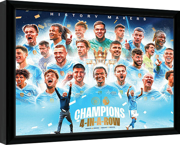 Zarámovaný plakát Manchester City - History Makers
