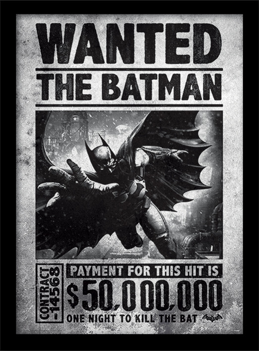 Batman: Arkham Origins - Wanted Poster enmarcado 