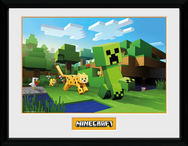 Poster enmarcado Minecraft - Ocelot Chase
