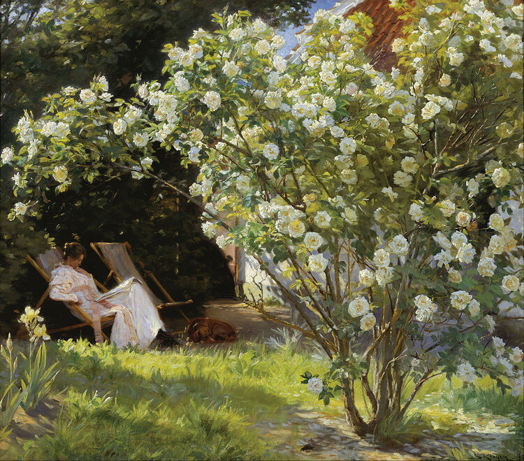 Marie in the Garden (The Roses) Festmény reprodukció