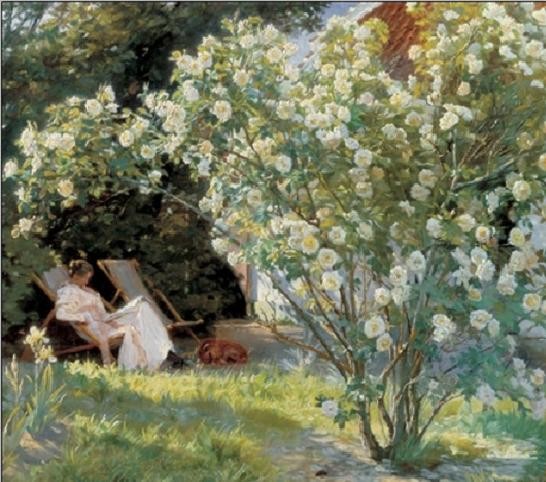 Marie in the Garden (The Roses) Художествено Изкуство