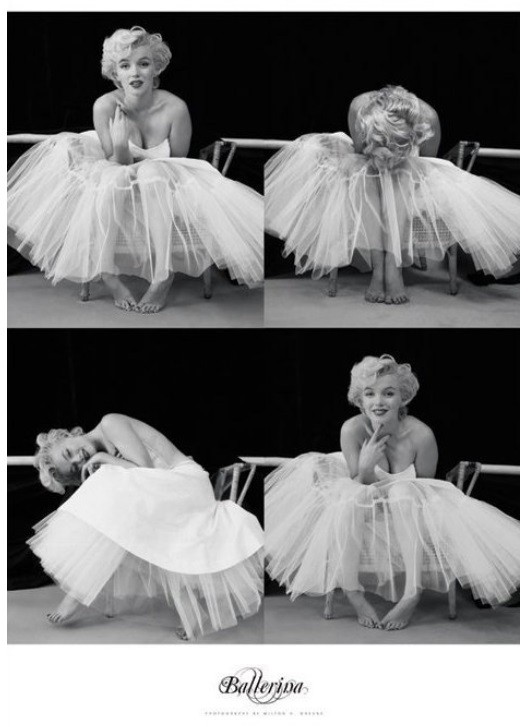 Nero Incorniciato Marilyn Monroe Ballerina-Quadro stampa lucida 365mm x 465mm 