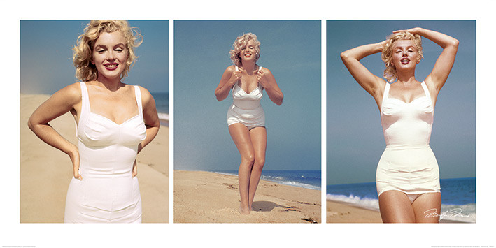 Marilyn Monroe - Beach Triptych Festmény reprodukció