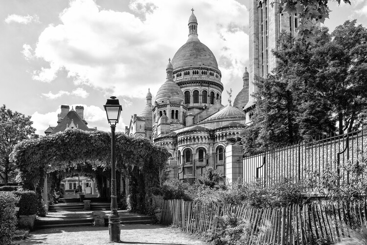 Umjetnička fotografija Black Montmartre - Behind Sacre-Coeur Basilica