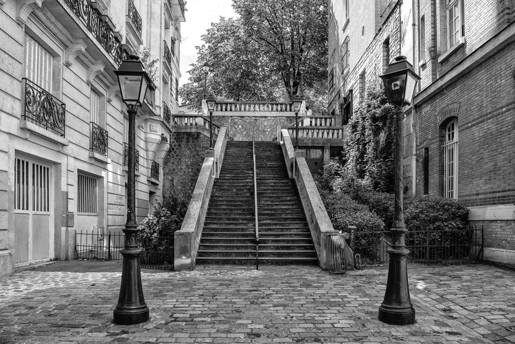 Konstfotografering Black Montmartre - Between two Lamps