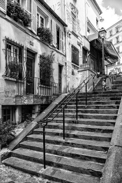 Umělecká fotografie Black Montmartre - French Stairs