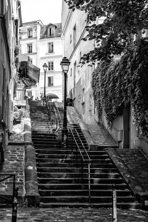 Cuadro en lienzo Black Montmartre - Paris Step by Step
