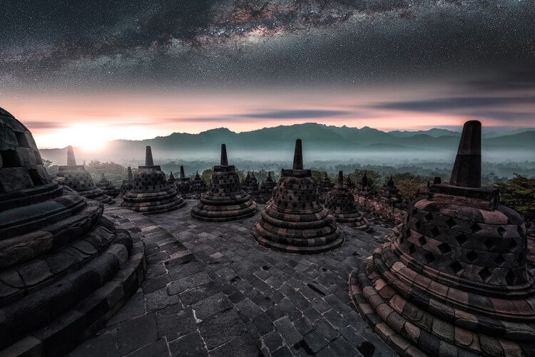 Tableau sur toile Borobudur Morning