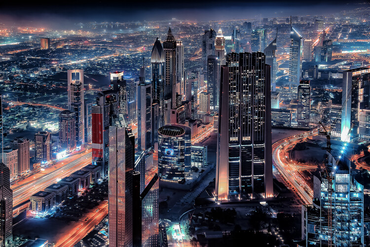 Fototapete Dubai By Night