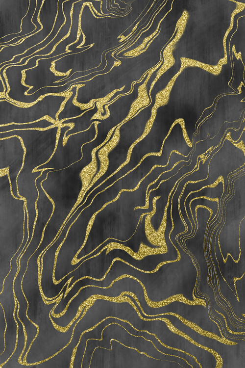 Golden Flows No. 9 Fotobehang
