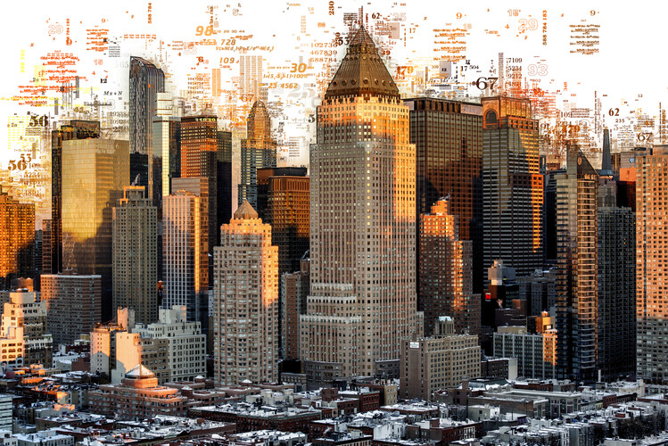 Fotomurale Numbers Collection - New York Buildings