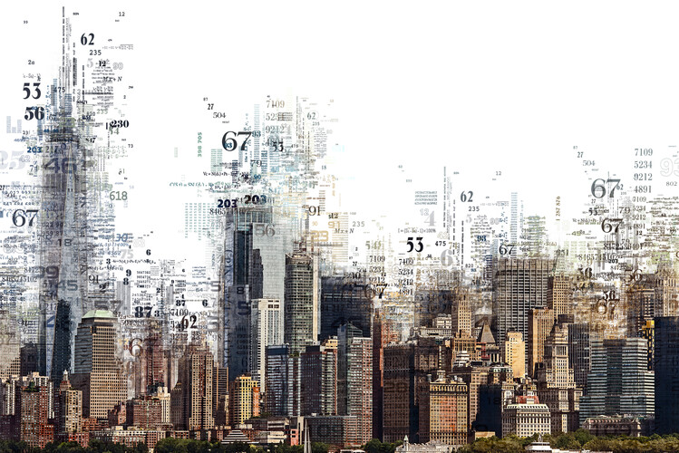 Fototapete Numbers Collection - NY Skyline