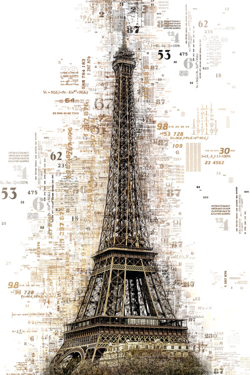 Artă fotografică Numbers Collection - Paris Eiffel