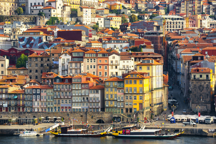 Художествена фотография Porto The Beautiful Ribeira District at Sunrise