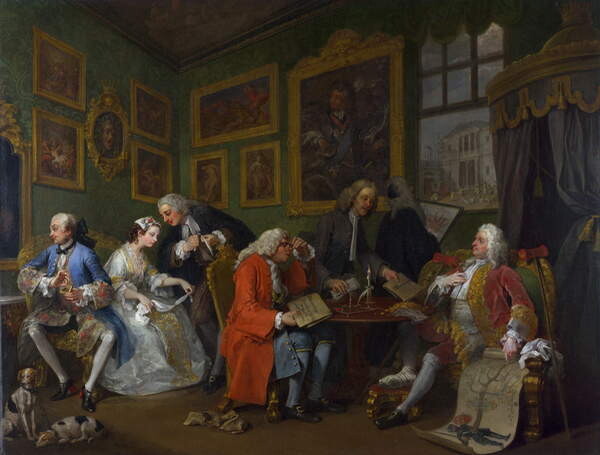 Samolepka Marriage a la Mode: I - The Marriage Settlement, c.1743