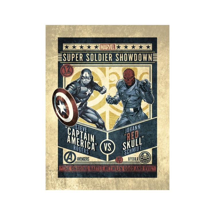 Umělecký tisk Marvel Comics - Captain America vs Red Skull