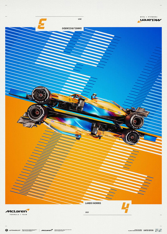 Umělecký tisk Mclaren - Team 2021 Season - Limited Poster