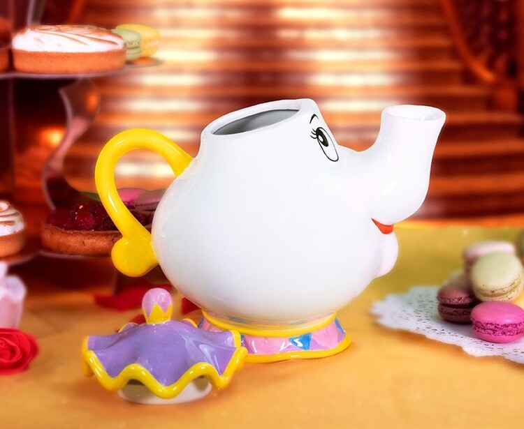 La Bella e la Bestia Set Mrs Potts con teiera e tazze in ceramica Set con teiera  e tazza da tè (teiera e tazza) : : Casa e cucina