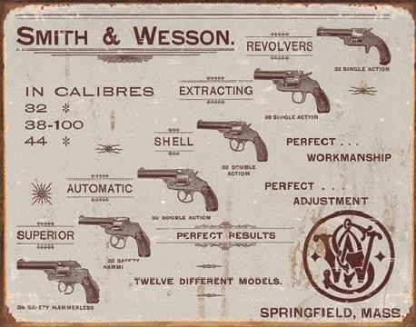 Μεταλλική πινακίδα S&W - revolvers