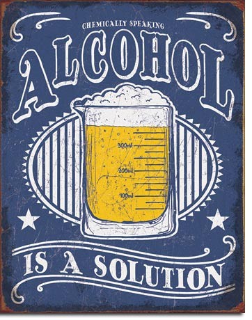 Plåtskylt Alcohol - Solution