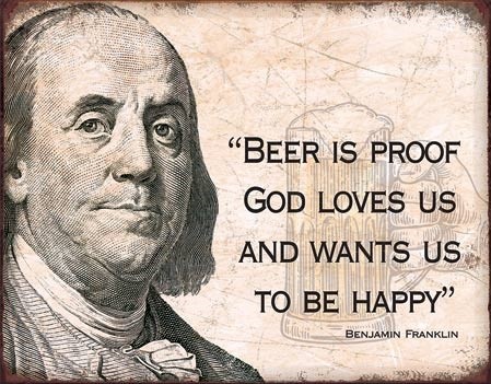 Plåtskylt Ben Franklin - Beer