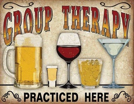 Metallschild Group Therapy