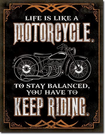 Metalni znak Life is Life - Motorcycle