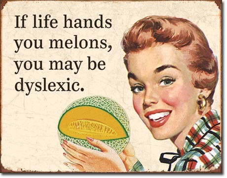 Metalowa tabliczka Dyslexic Melons