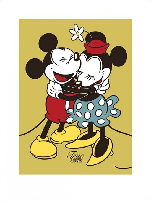 Umělecký tisk Mickey & Minnie Mouse - True Love