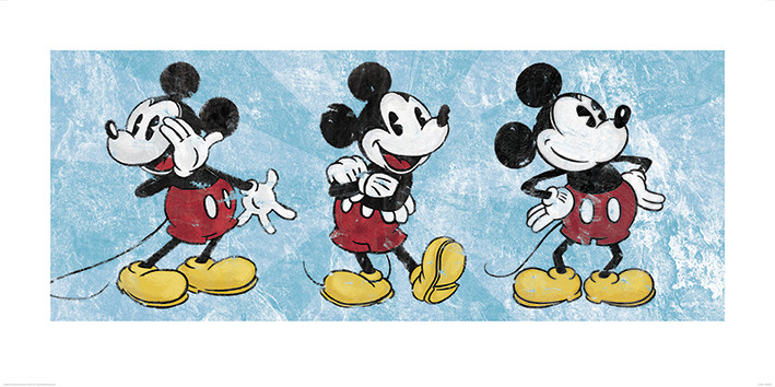 Mickey Mouse - Squeaky Chic Triptych Festmény reprodukció