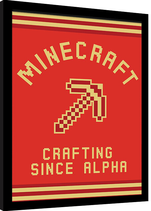 Zarámovaný plakát Minecraft - Crating Since Alpha