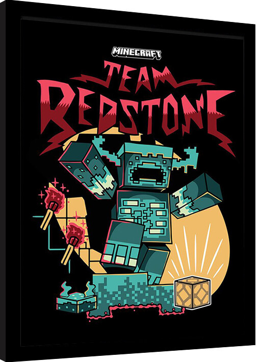 Zarámovaný plakát Minecraft - Team Fredstone