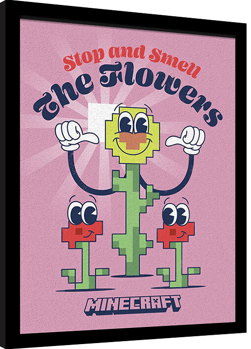 Ingelijste poster Minecraft - The Flowers