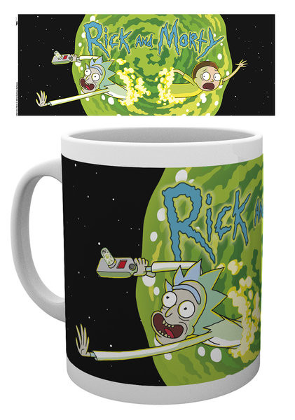 Erge, ernstige meisje binnenkomst Mok Rick And Morty - Logo | Tips voor originele cadeaus