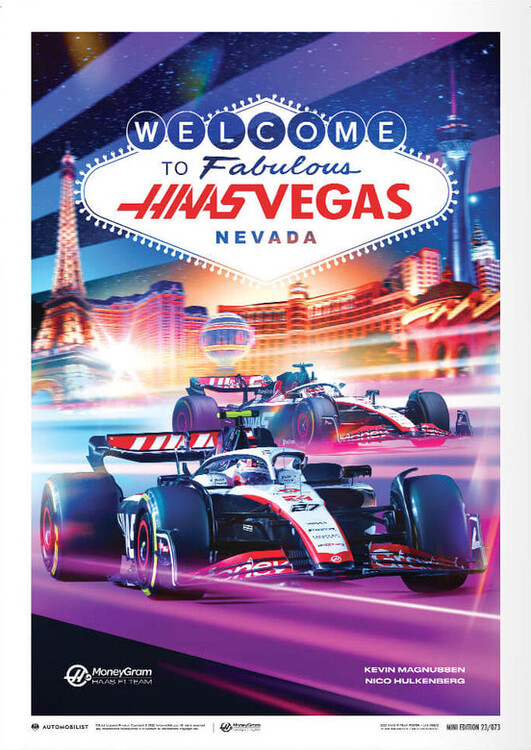 Umělecký tisk Moneygram Haas F1 Team - Las Vegas Grand Prix - 2023