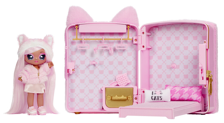 Giocattolo Na! Na! Na! Surprise 3-in-1 Backpack Bedroom Series 3 Playset-  Pink Kitty, Poster, regali, merch
