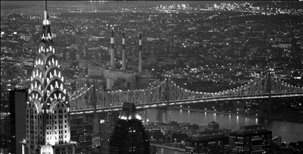 New York - The Chrysler Building and Queensboro bridge Festmény reprodukció