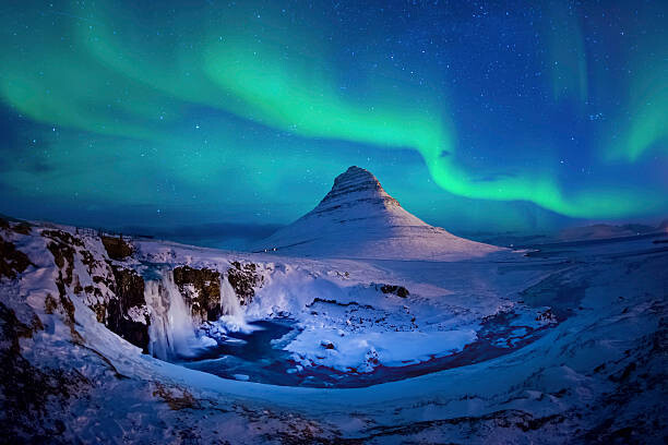 Tričko Northern lights at Mount Kirkjufell, Iceland