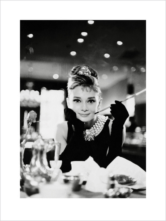 Audrey Hepburn - Tiffany b&w , Obrazová reprodukcia
