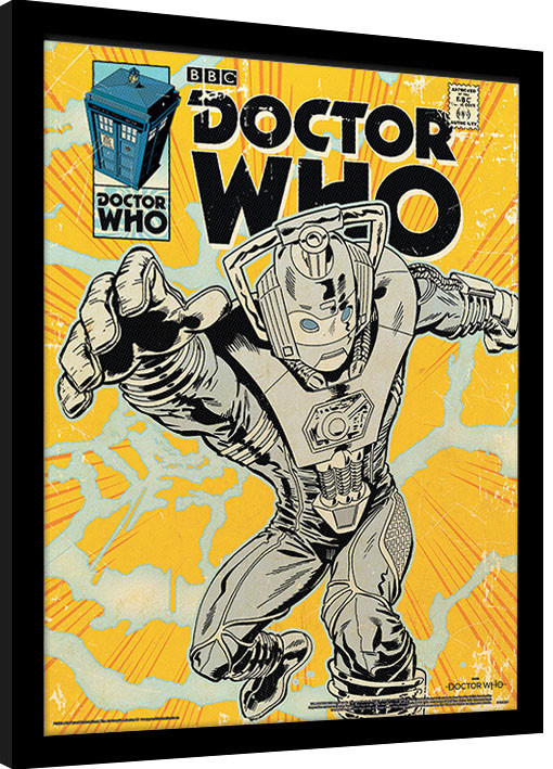 Zarámovaný plagát Doctor Who - Cyberman Comic