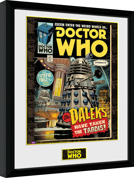 Zarámovaný plagát Doctor Who - Daleks Tardis Comic