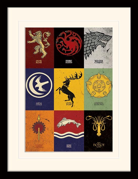 Zarámovaný plagát Game of Thrones - Sigils