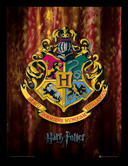 Zarámovaný plagát Harry Potter - Hogwarts Crest
