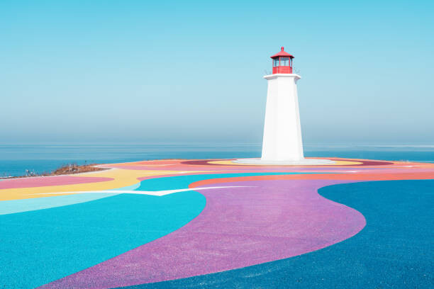 Obraz na plátně Colorful road by the sea