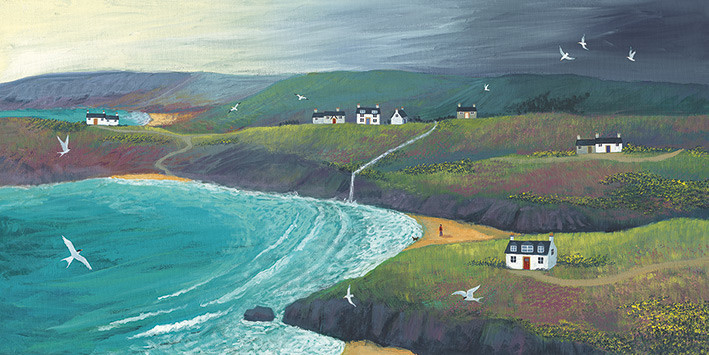 Obraz na plátně Jo Grundy - Coastal Hills