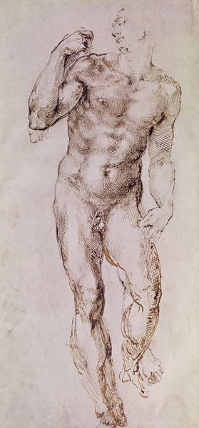 Obraz na plátně Sketch of David with his Sling, 1503-4