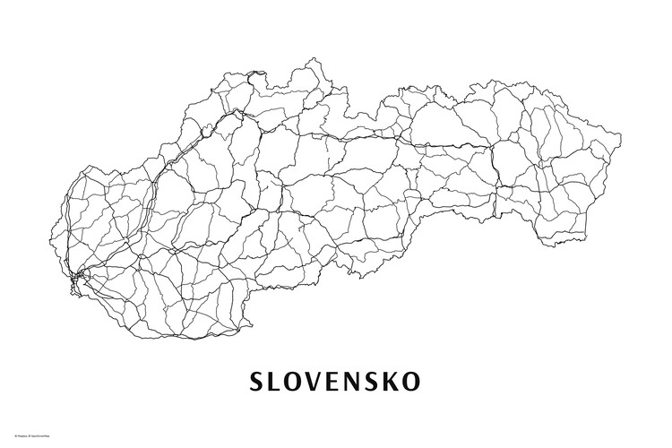 Obraz na plátně Slovensko black & white