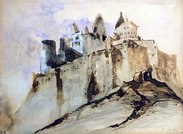 Obraz na plátně The Chateau of Vianden, 1871